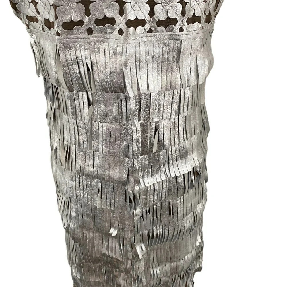 Belgin Francis Silver Leather Fringe Vest NWOT - Picture 6 of 9